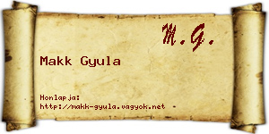 Makk Gyula névjegykártya