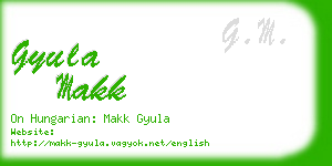gyula makk business card